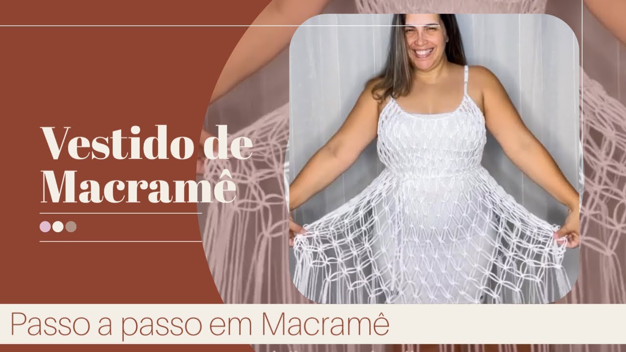 Vestido/Saída de praia em Macramê  tamanho G/GG- Passo a passo