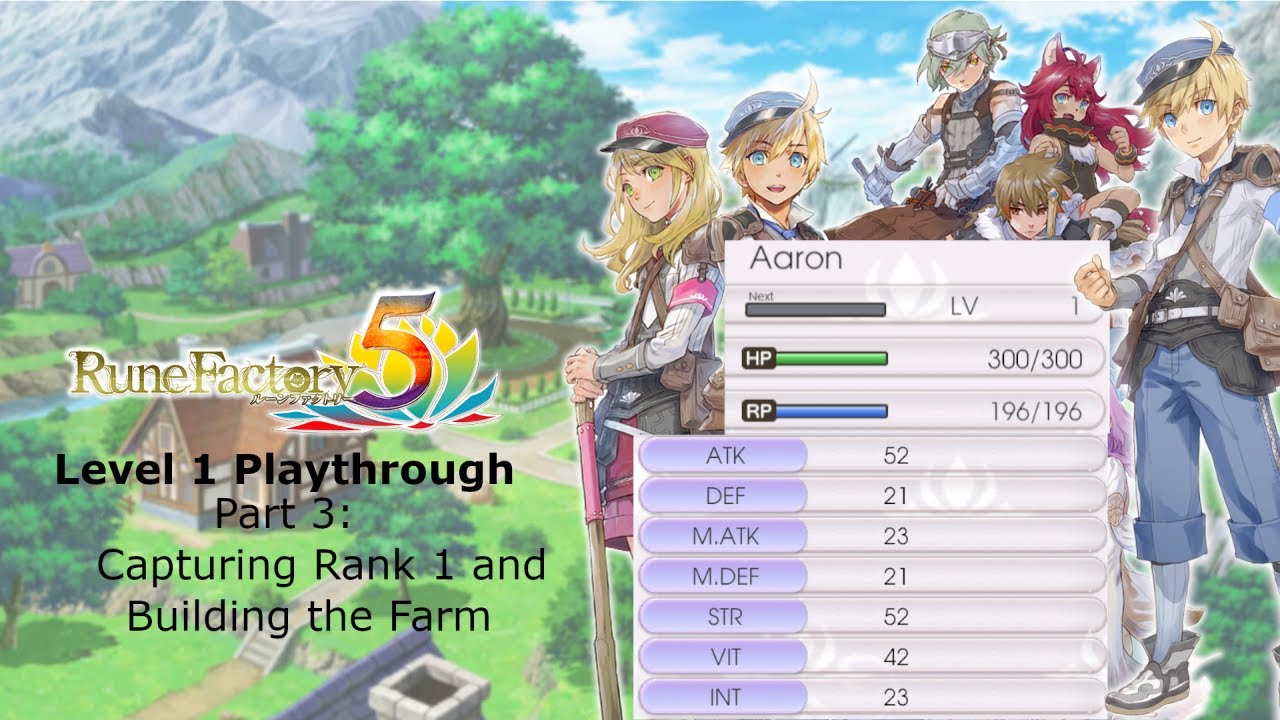 Rune Factory 5 Level 1 Playthrough Part 3 Improving the Farm Dragon and Hunting Rank 1 Monsters