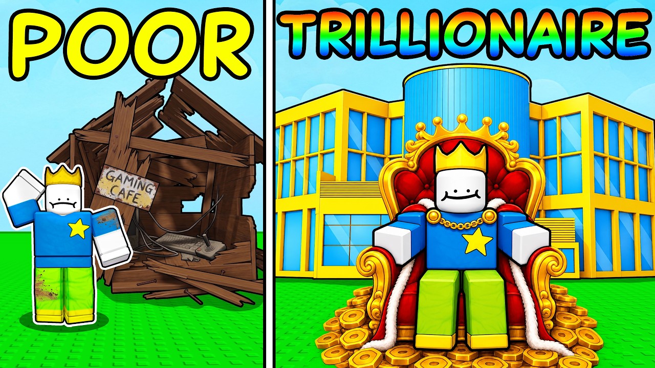 I Went From POOR to RICH in Roblox My Gaming Cafe...