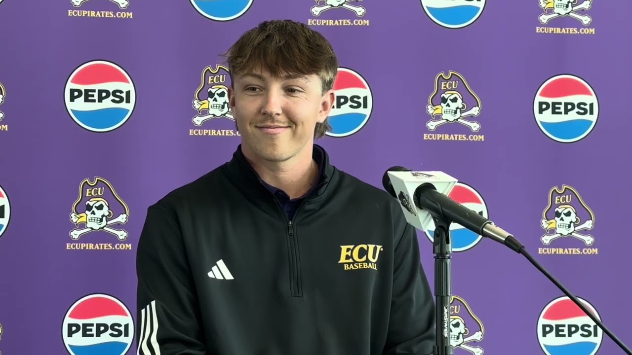 ECU Baseball First Baseman Austin Irby press conference at ECU Baseball Media Day