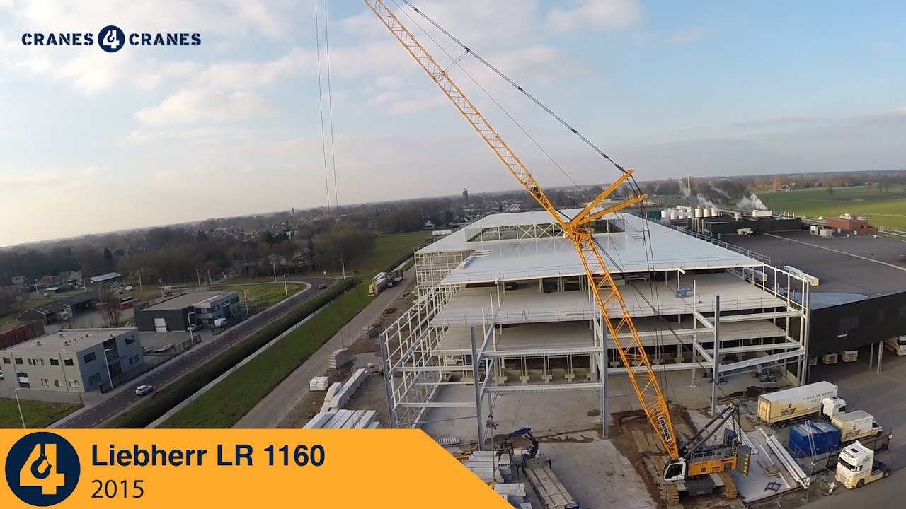 Liebherr LR 1160 Crawler Crane filmed from above