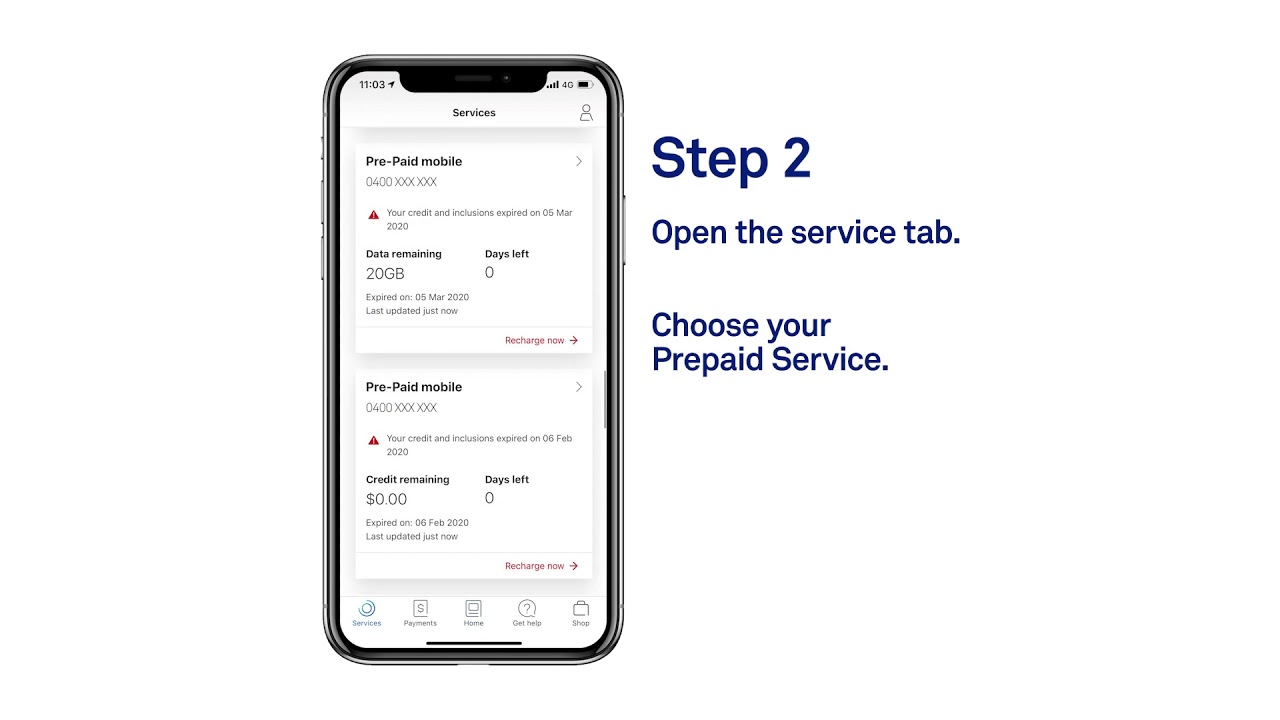 How to recharge your Telstra Prepaid Service in the My Telstra app