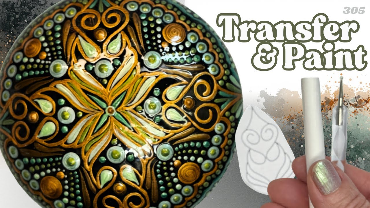 Перенесите рисунок и нарисуйте уникальные мандалы! Мандала на художественном камне!