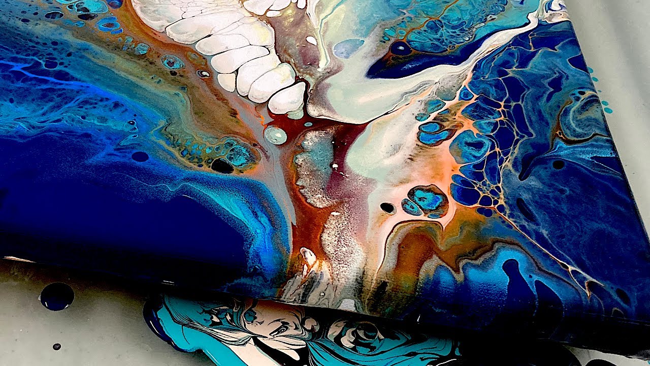 Simple & gorgeous dutch pour with pearl cells. Acrylic pour painting easy, ASMR