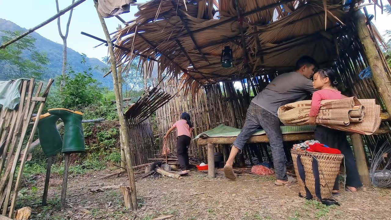 Full video of the 5 days a single father built a bamboo house for his children to live in.