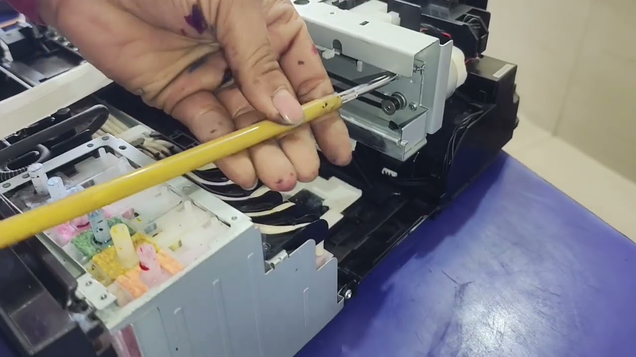 कैरिज यूनिट चेंज Epson L8050 L18050 L8100 print quality blur सही कैसे करें फोटो प्रिंट चेक नोजल ||