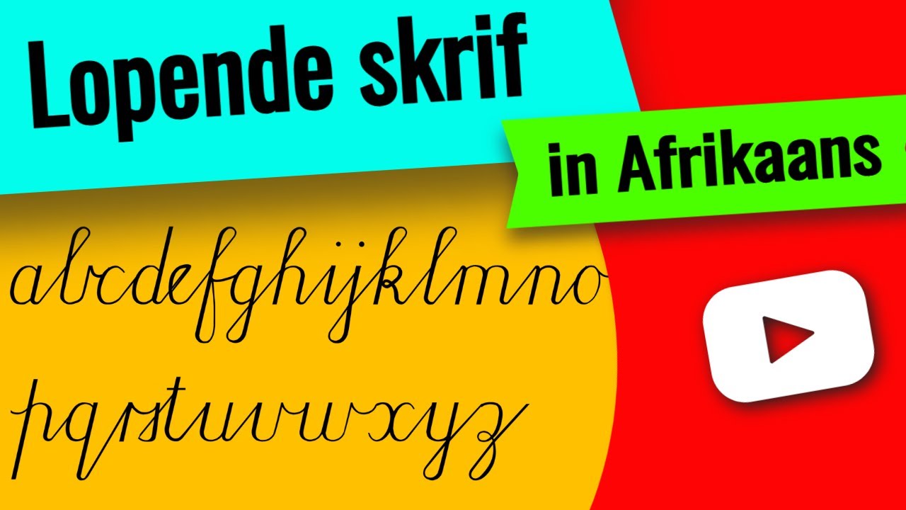 Lopende skrif ▶ leer lopende skrif kleinletters (Afrikaanse woorde)