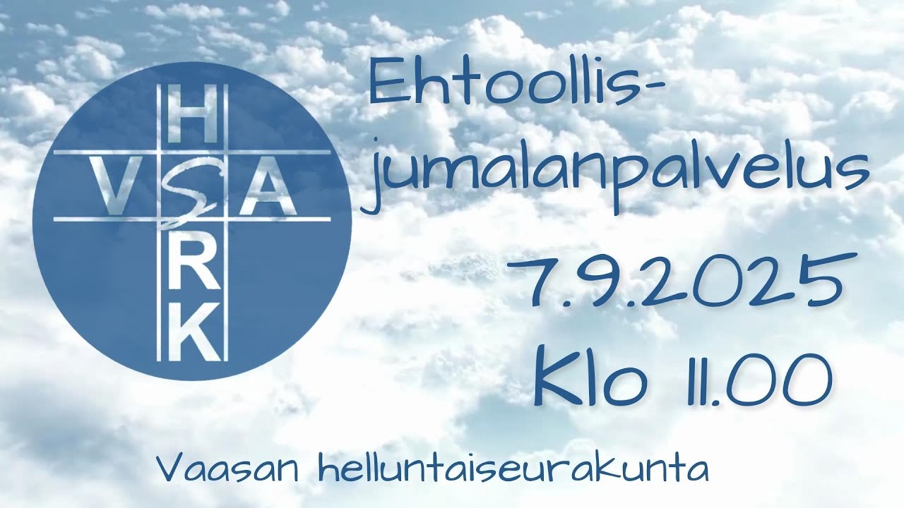 Ehtoollisjumalanpalvelus, 7.9.2025 klo 11