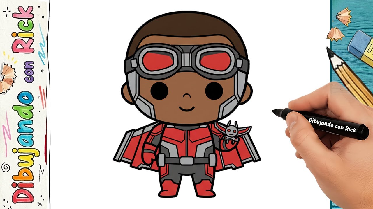 ¡Cómo Dibujar a BABY FALCON KAWAII! 🦅🛡️ | Tutorial de Superhéroe Paso a Paso | Avengers Doomsday