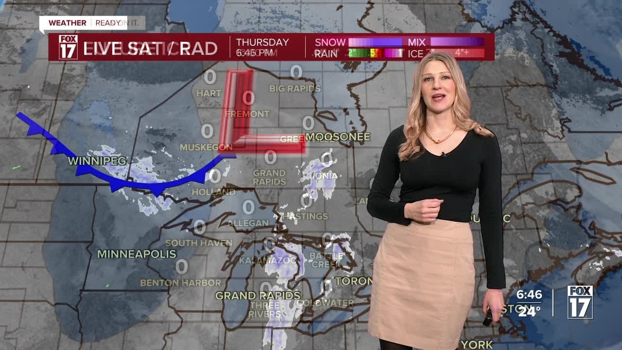 Thursday Late PM Forecast: Snow, freezing drizzle, breezy