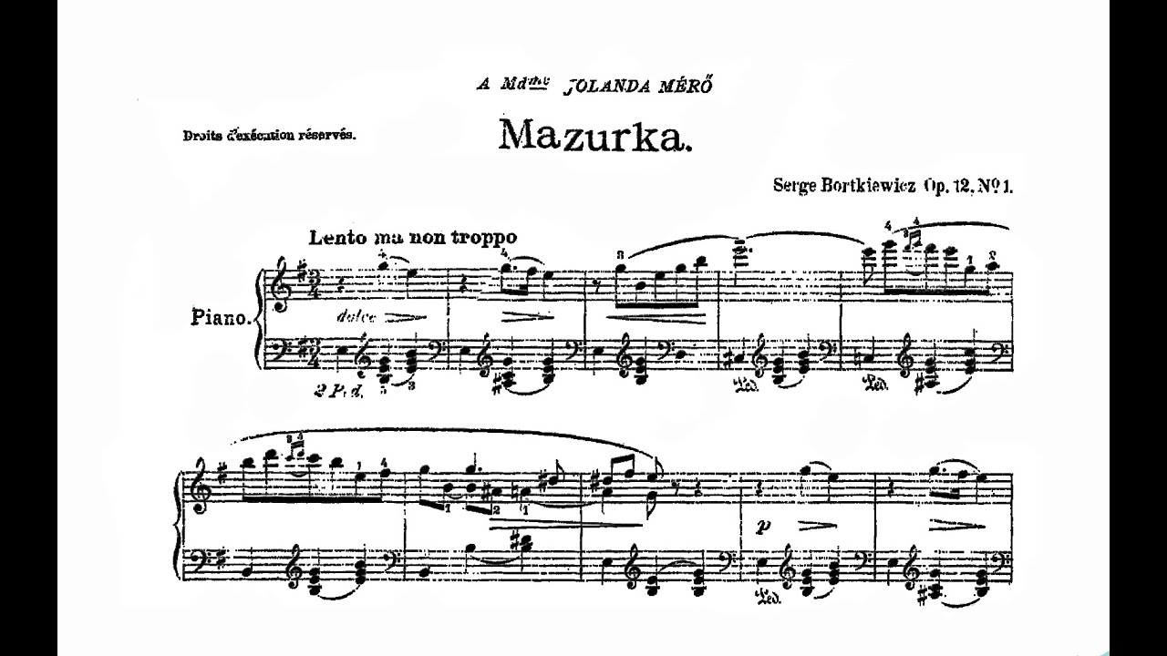 Bortkiewicz - Mazurka in E minor, Op. 12, No. 1