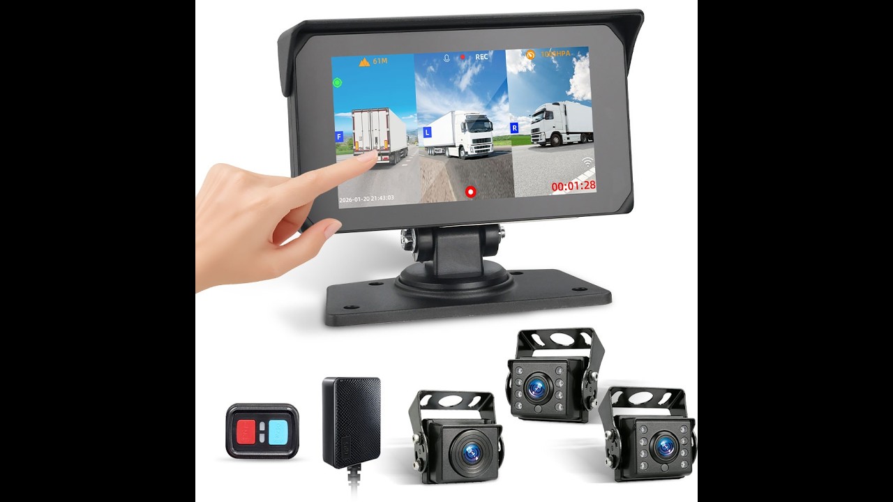 T5 3CH WiFi Truck Dash Camera with GPS Unboxing Video