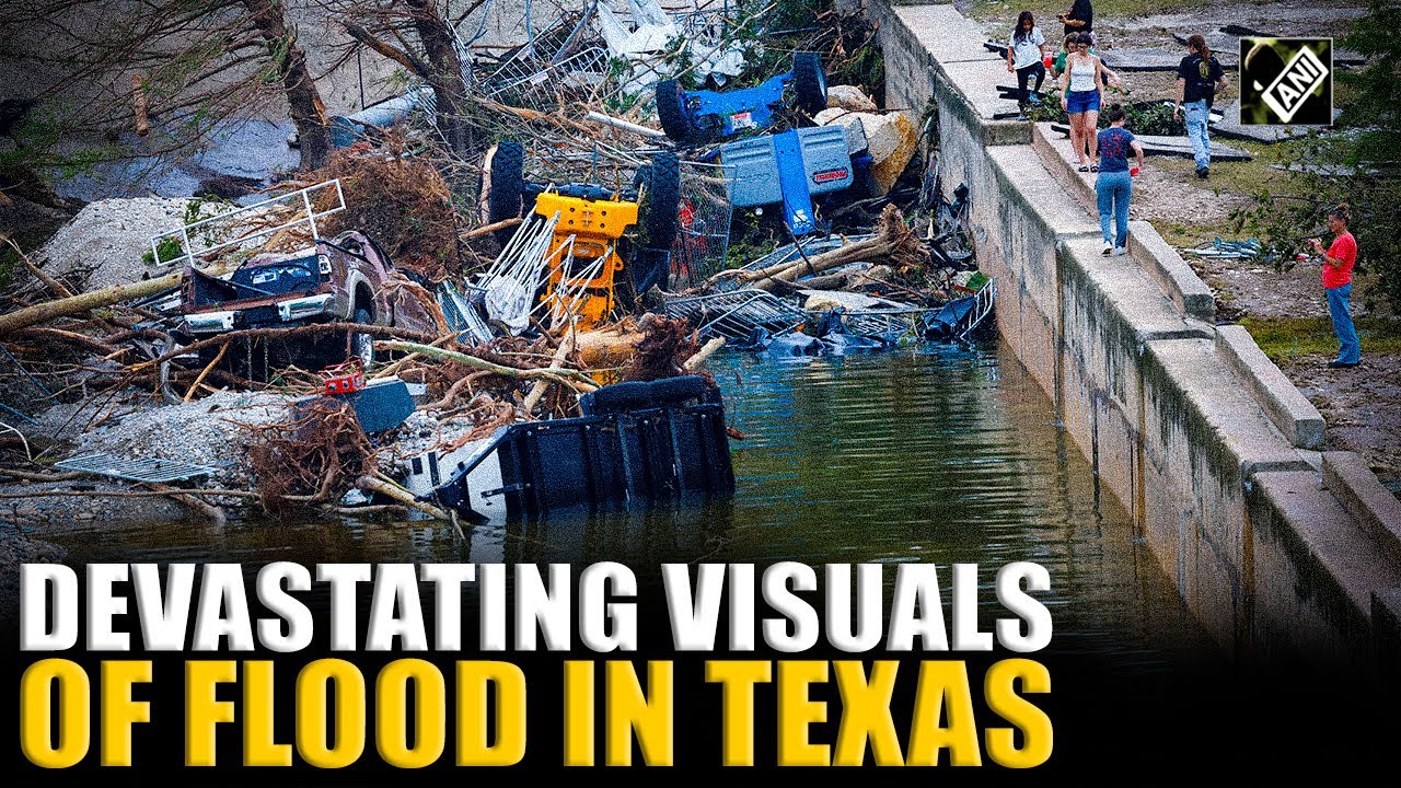 Drone visuals capture extent of damage caused by flash floods in Texas | USA