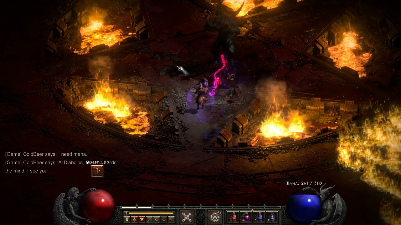 Killing Diablo (boss) with Warlock (Hell Difficulty) | Diablo 2 Resurrected