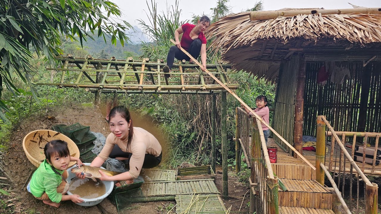 Building shelters to protect water from flooding and going fishing during the low tide season.