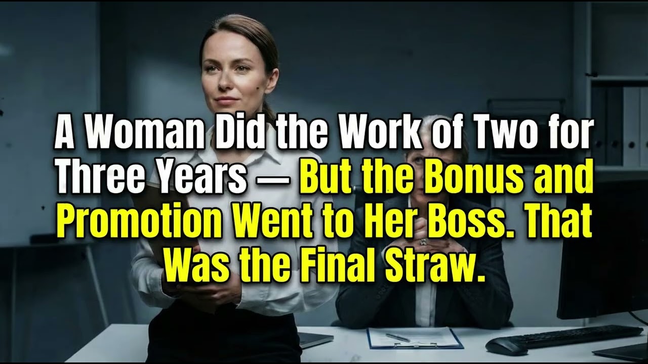 A Woman Did the Work of Two for Three Years — But the Bonus and Promotion Went to Her Boss. That....