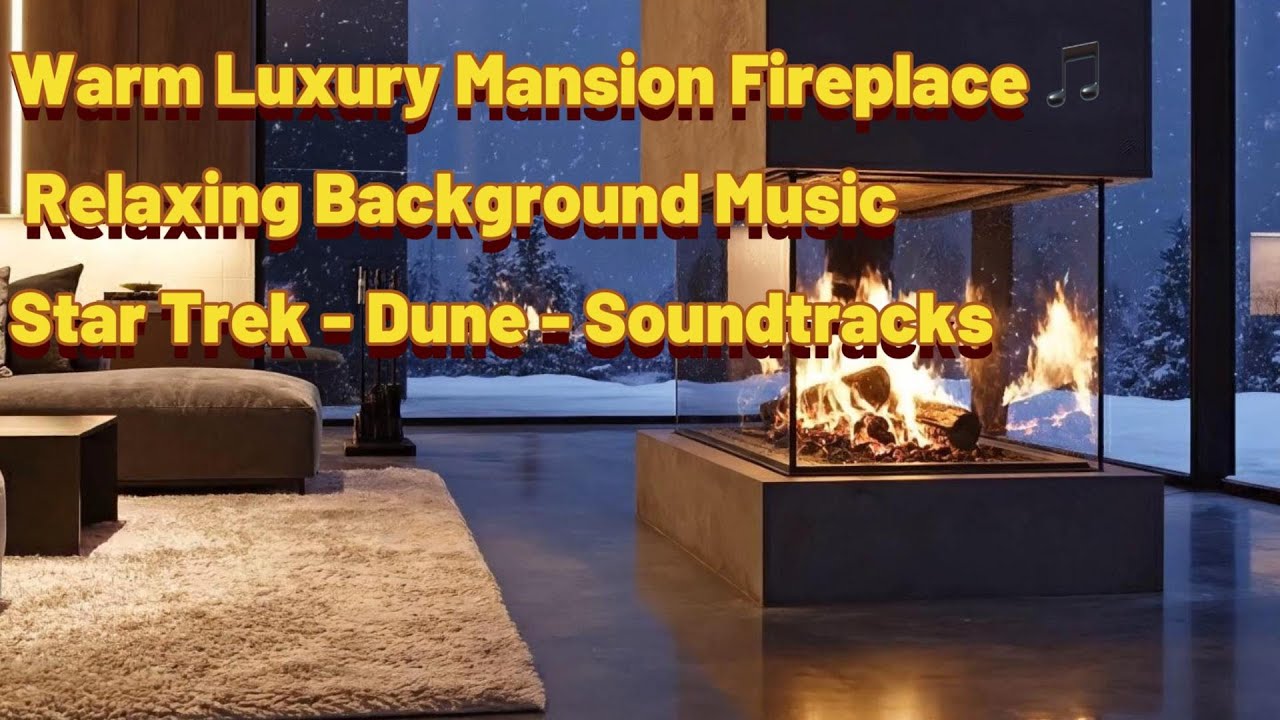 Warm Luxury Mansion Fireplace🎵 Relaxing Background Music  - Star Trek - Dune - Soundtracks