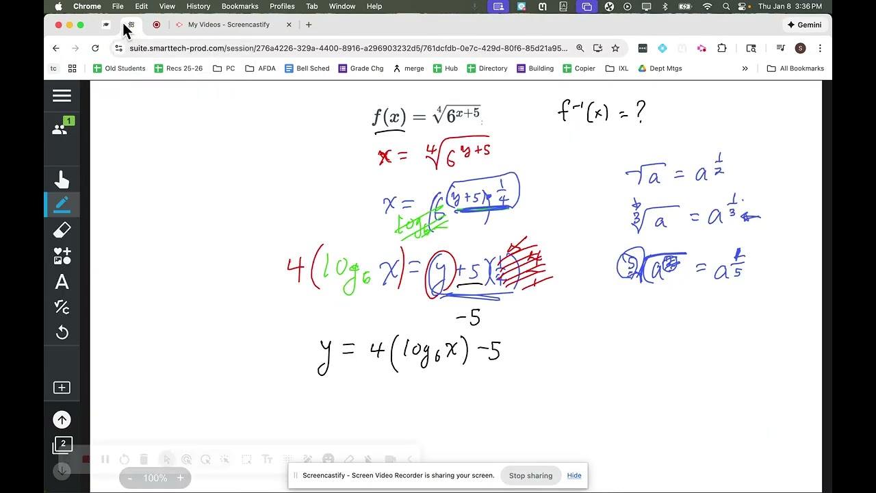 5-3 - Part One - Invert Exponential Functions
