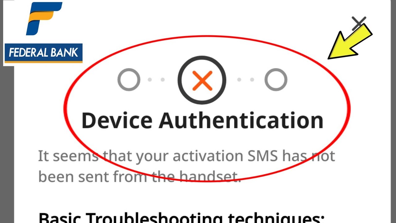 Fix Federal bank | Device Authentication Problem otp code Problem
