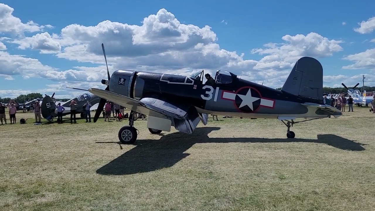 FG-1D Corsair start-up and wing unfolding at EAA AirVenture | Military Aviation Museum