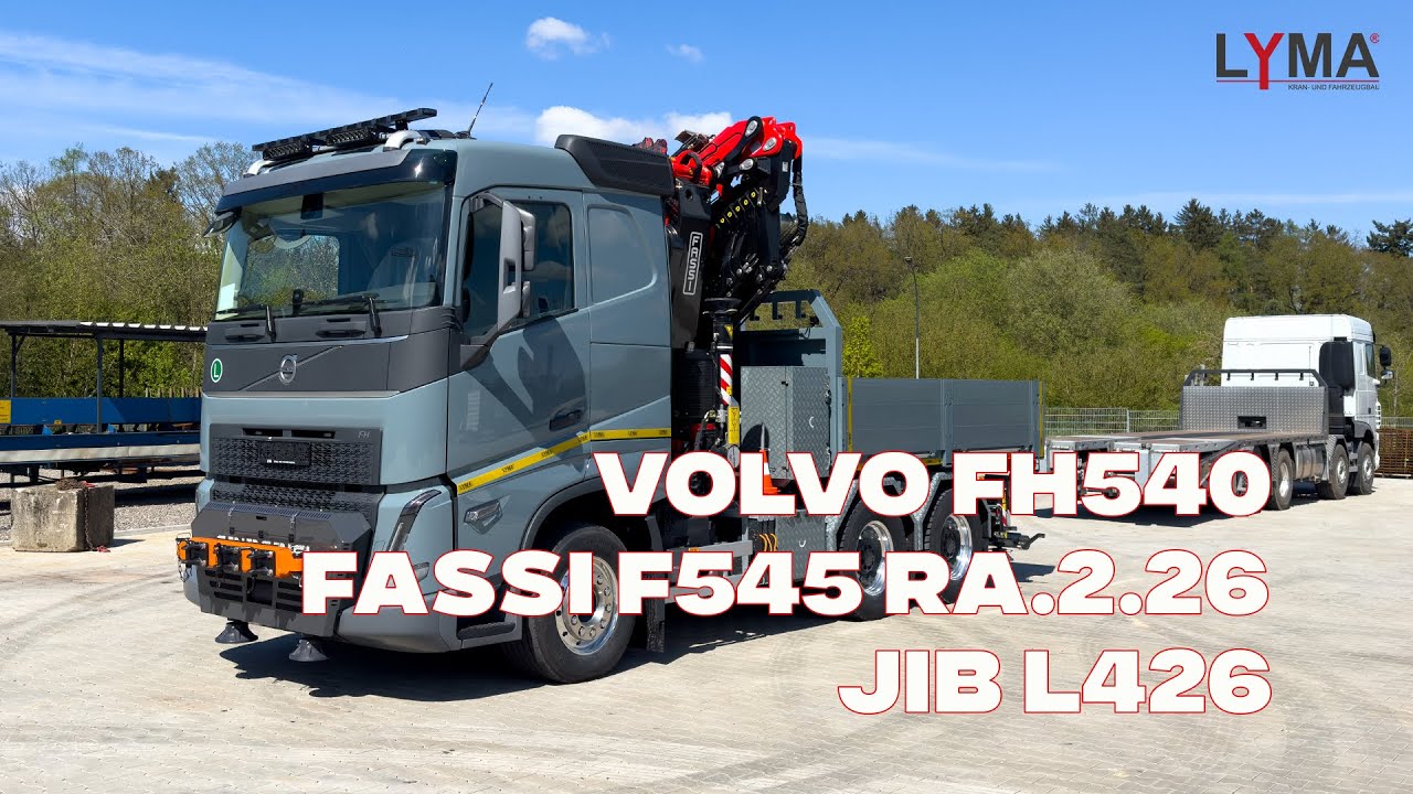 Volvo FH540 LKW mit dem Fassi F545 Ra.2.26 JIB L426