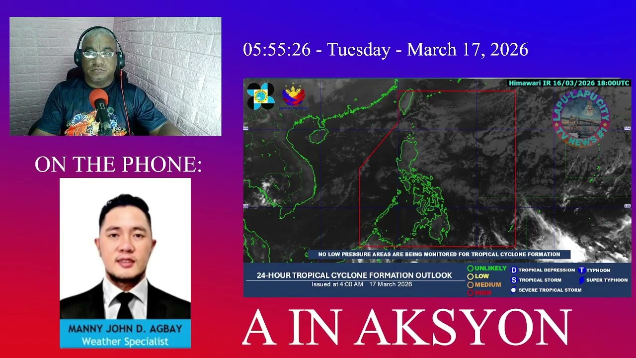 WEATHER UPDATE TINGOG NI MANNY JOHN AGBAY Weather Specialist ,PAGASA Visayas MARSO 17,2026 MARTES