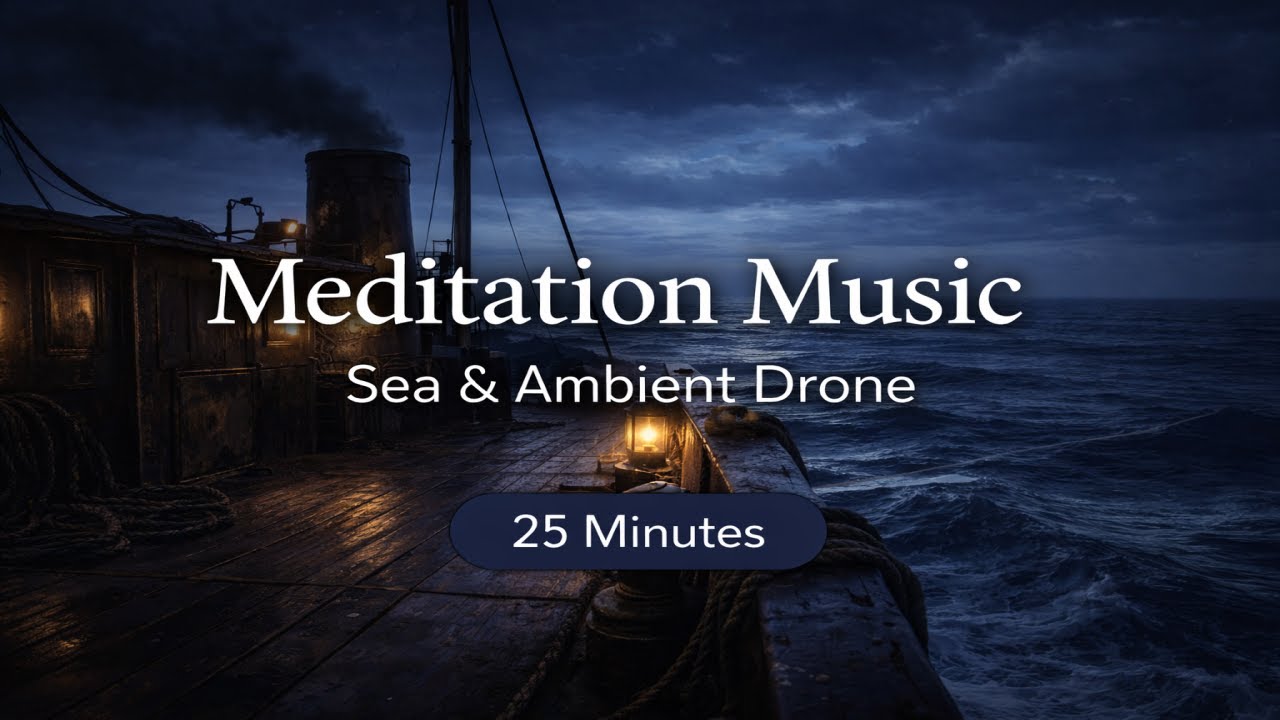 Meditation Music 🌙 At Sea with Ambient Drone (25 Minutes)