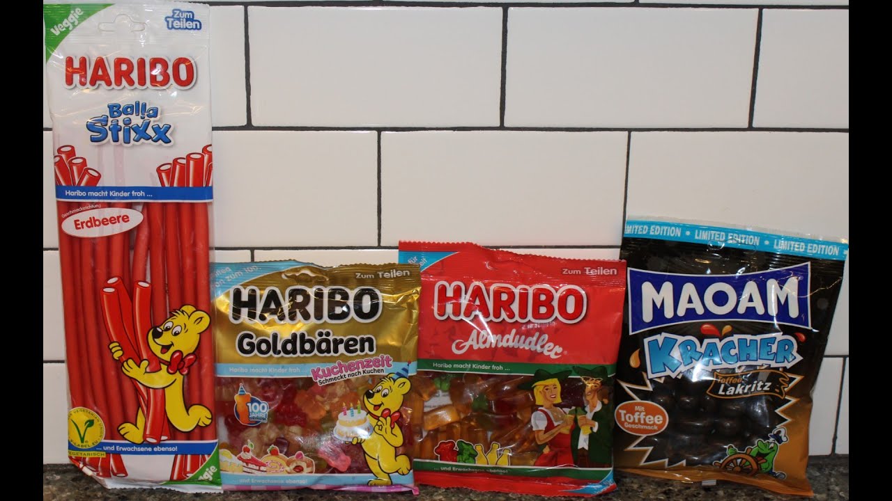 HARIBO Strawberry Stixx, Kuchenzeit Cake Time, Almdudler, MAOAM Kracher Toffee Salty Licorice