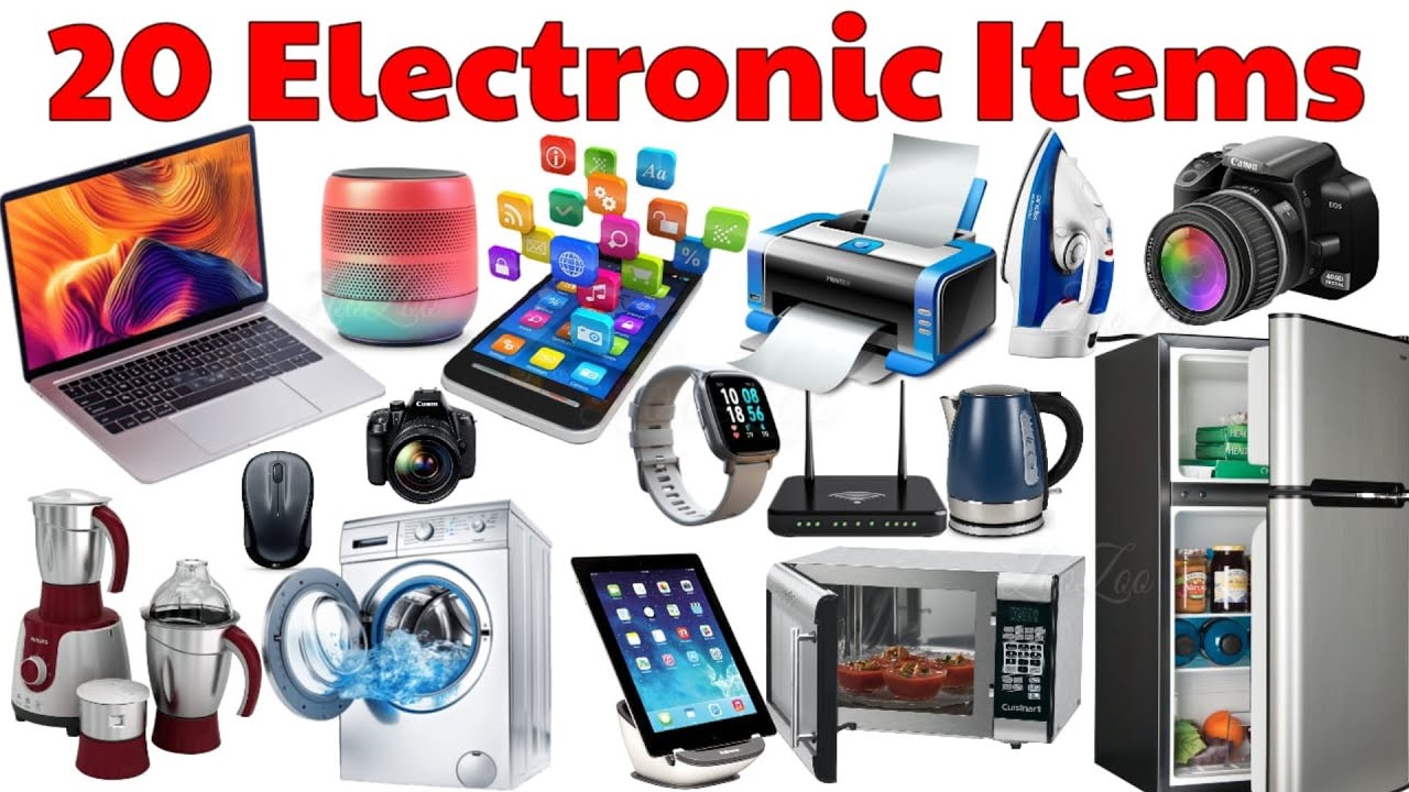 20 Electronic Items Name for Kids | Learn Electronic device in English with Pictures and Sounds