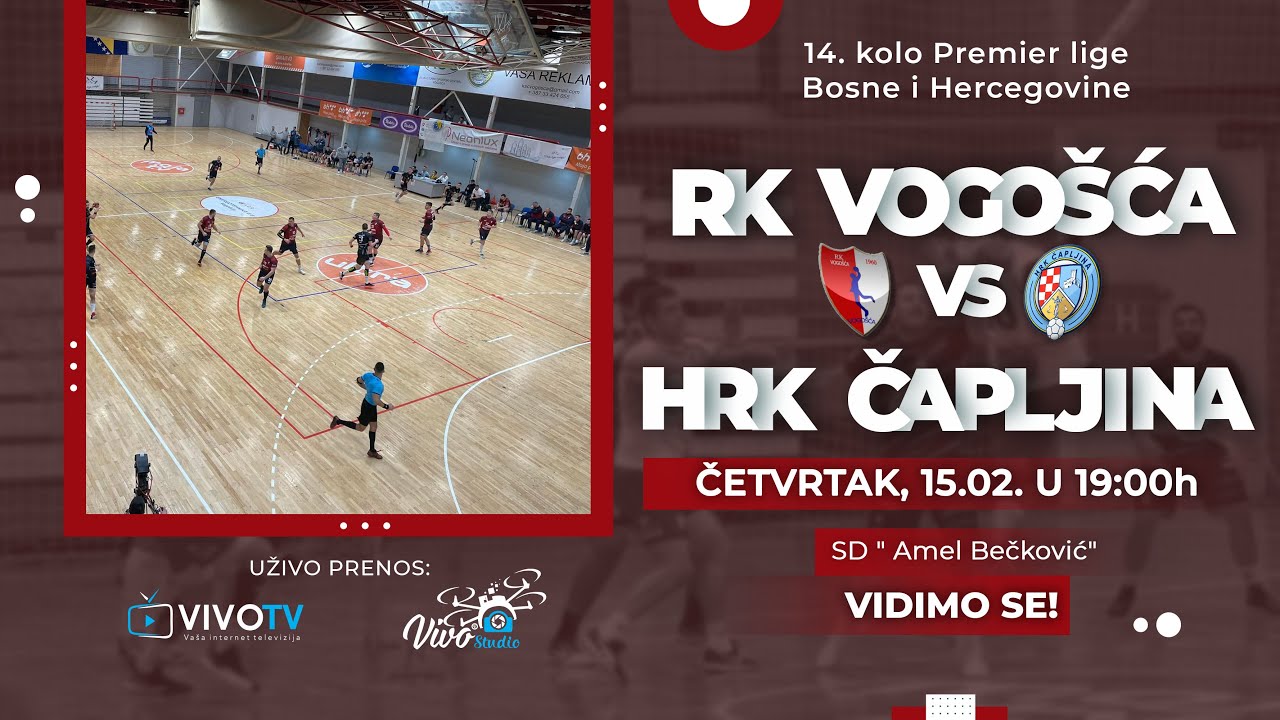 RK Vogošća - HRK Čapljina / Premijer liga Bosne i Hercegovine / PRENOS UŽIVO /