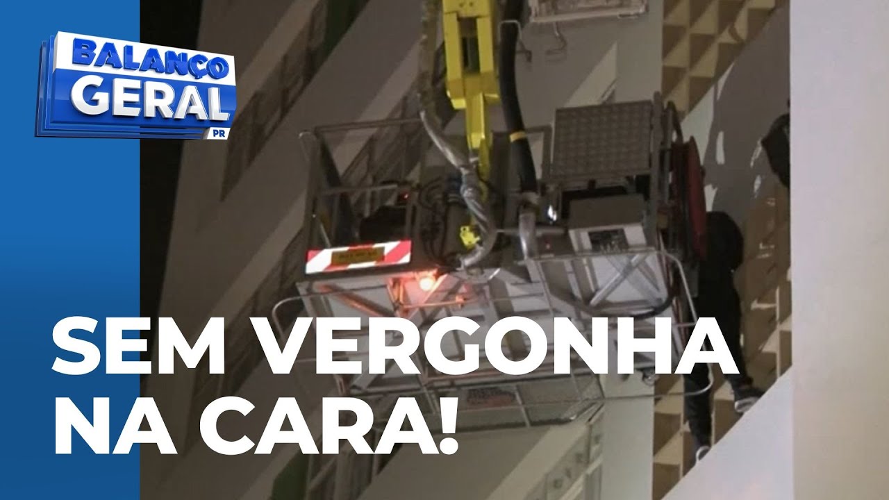 Pichadores são presos após ficarem presos no quarto andar de edifício