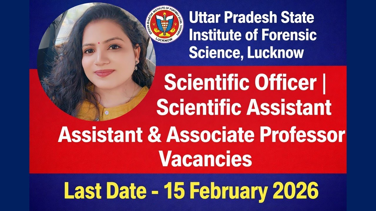 Government Jobs 2026 | UPSIFS Lucknow Scientific Officer & Professor Vacancies | Apply now #jobs