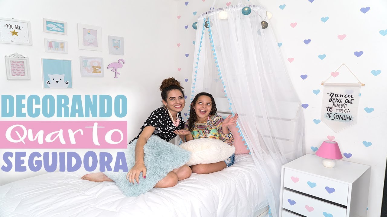 DECORANDO O QUARTO DE UMA SEGUIDORA! Muitas dicas pra quarto de menina | Paula Stephânia