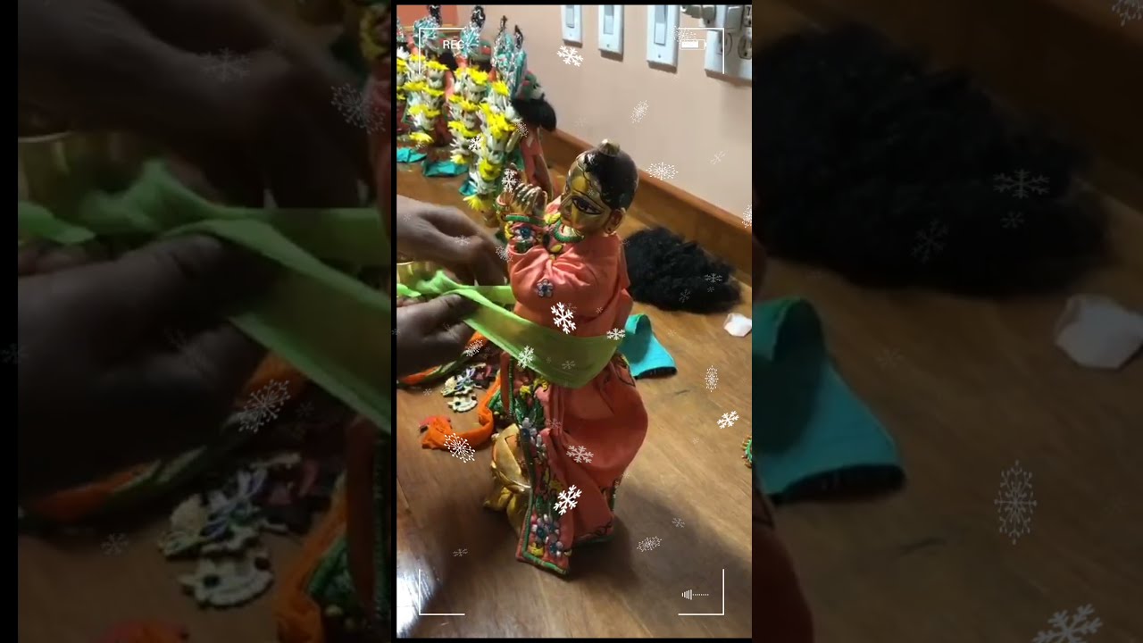 Radha Shyam Sundar live Turban tutorial-1 Turban for small Deity ISKCON of Central New Jersey USA