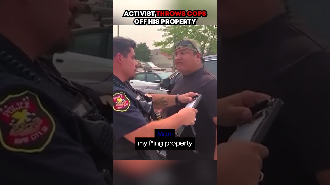 Активист выгоняет полицейских со своего участка #bodycam #полиция
