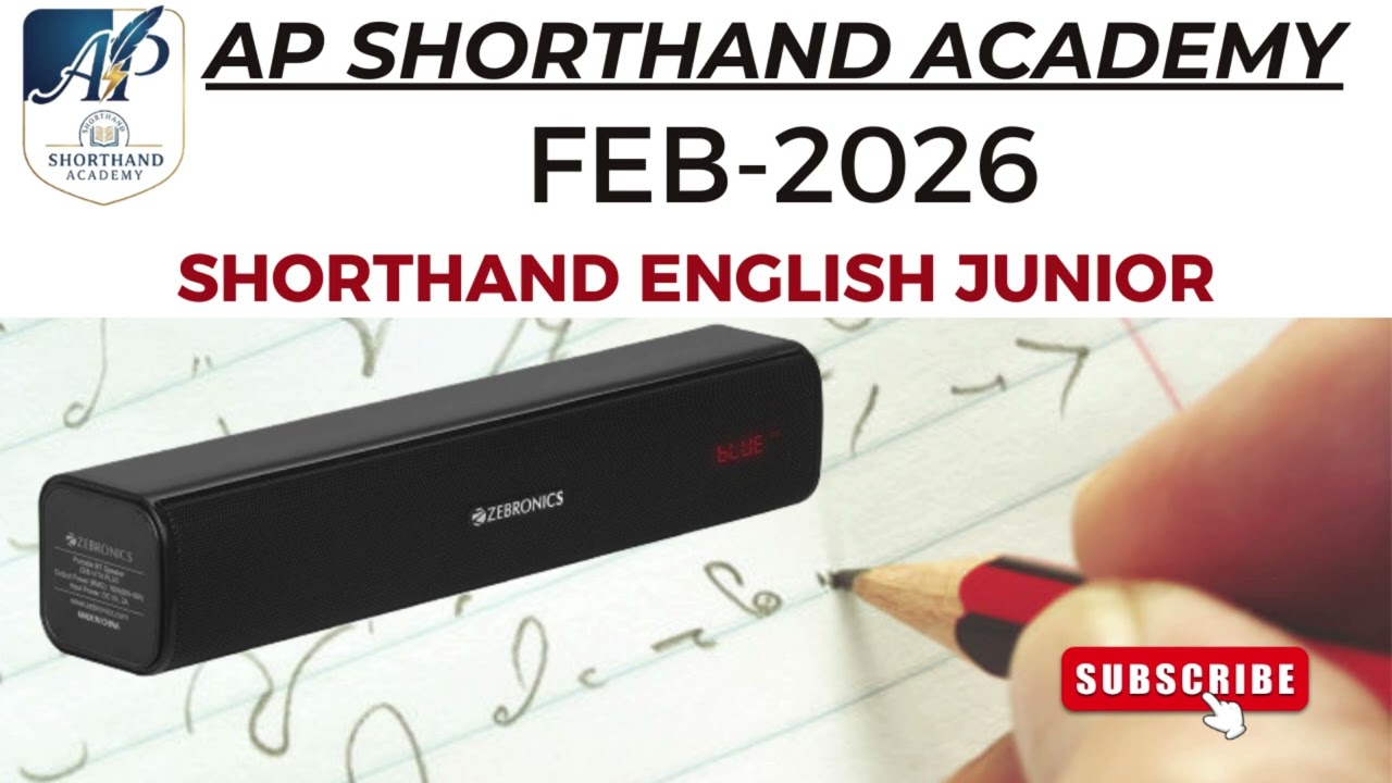 Shorthand English Junior Feb 2026 Dictation | AP Shorthand Academy #stenographer #gte #stenograper