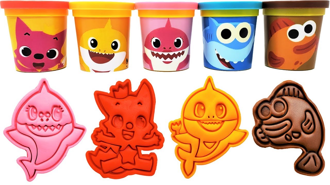 Baby Shark Play-Doh Molds & Surprise Toys Pinkfong Learn Colors for Kids
