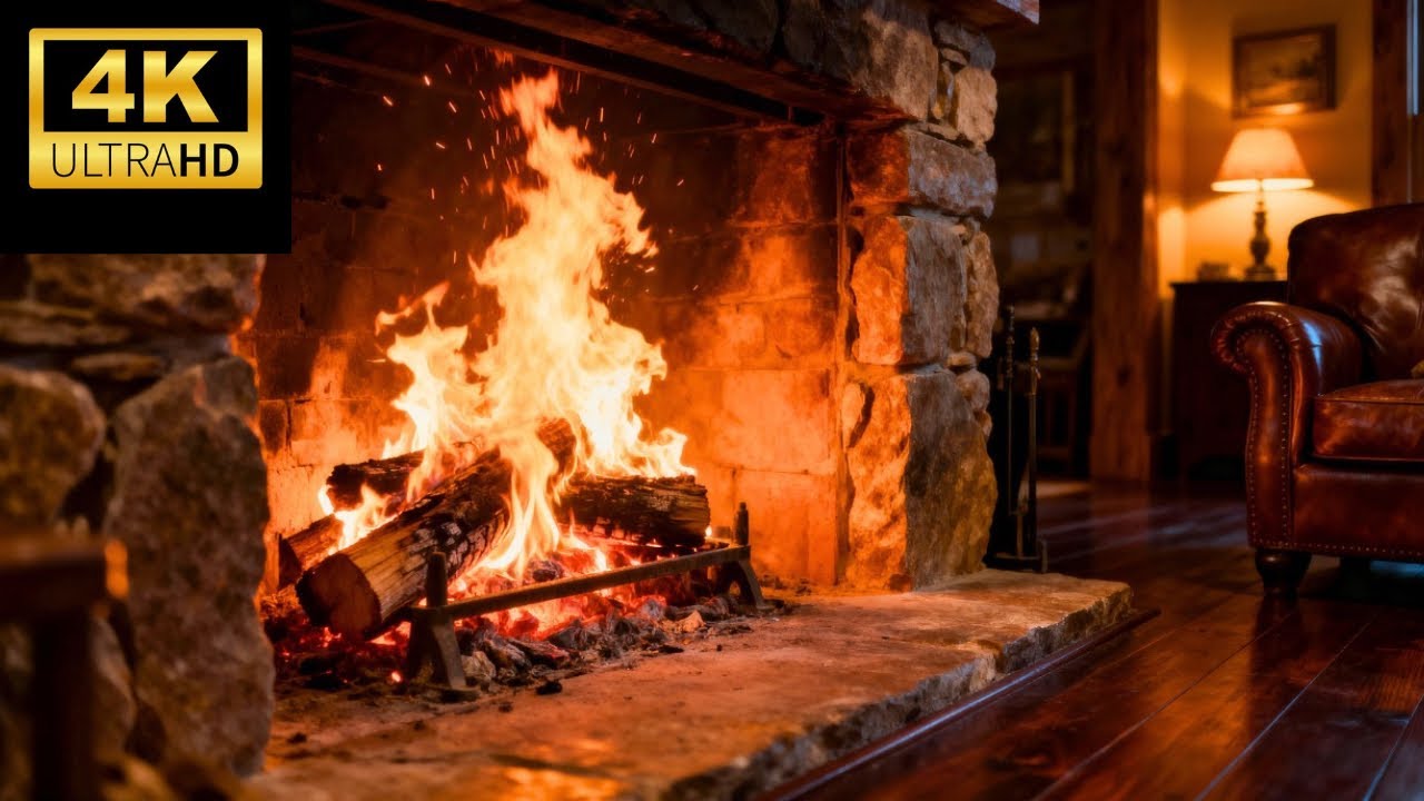 Fireplace 10 hours Full HD| Real Wood Fire Ambience for Relaxation & Sleep