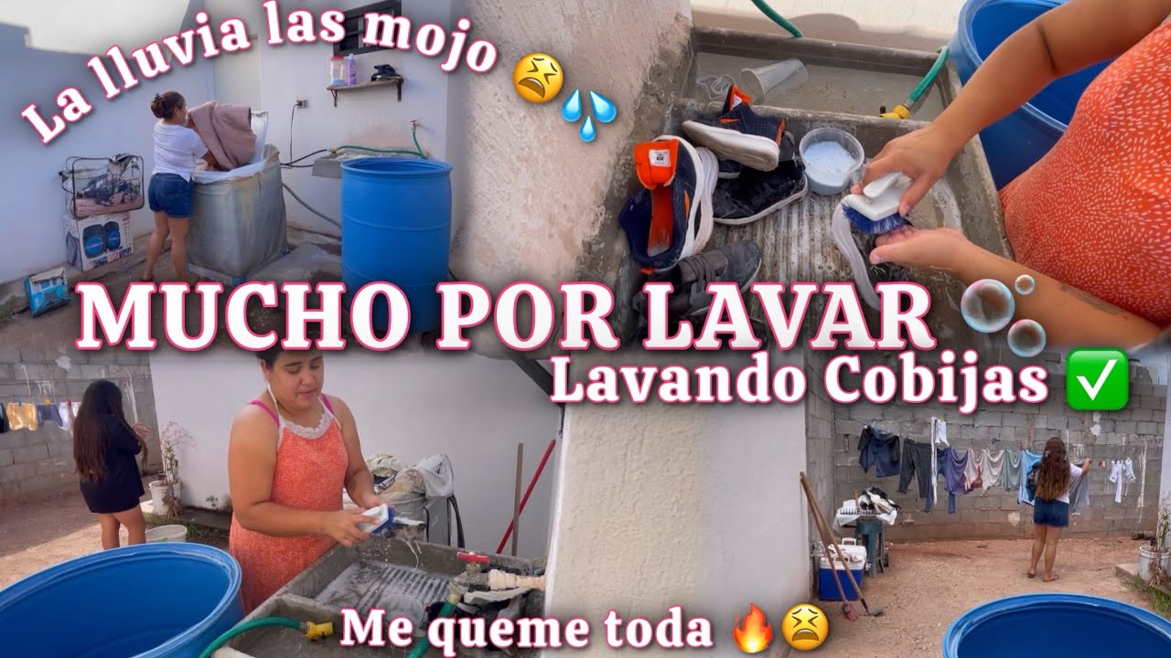 Lavando Cobijas que la lluvia me mojó🫧💦😫// Rutina de Lavado 🧼🔥