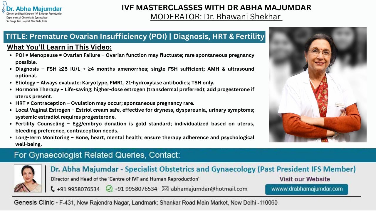 Premature Ovarian Insufficiency (POI)  | Diagnosis, HRT & Fertility | Dr Abha Majumdar