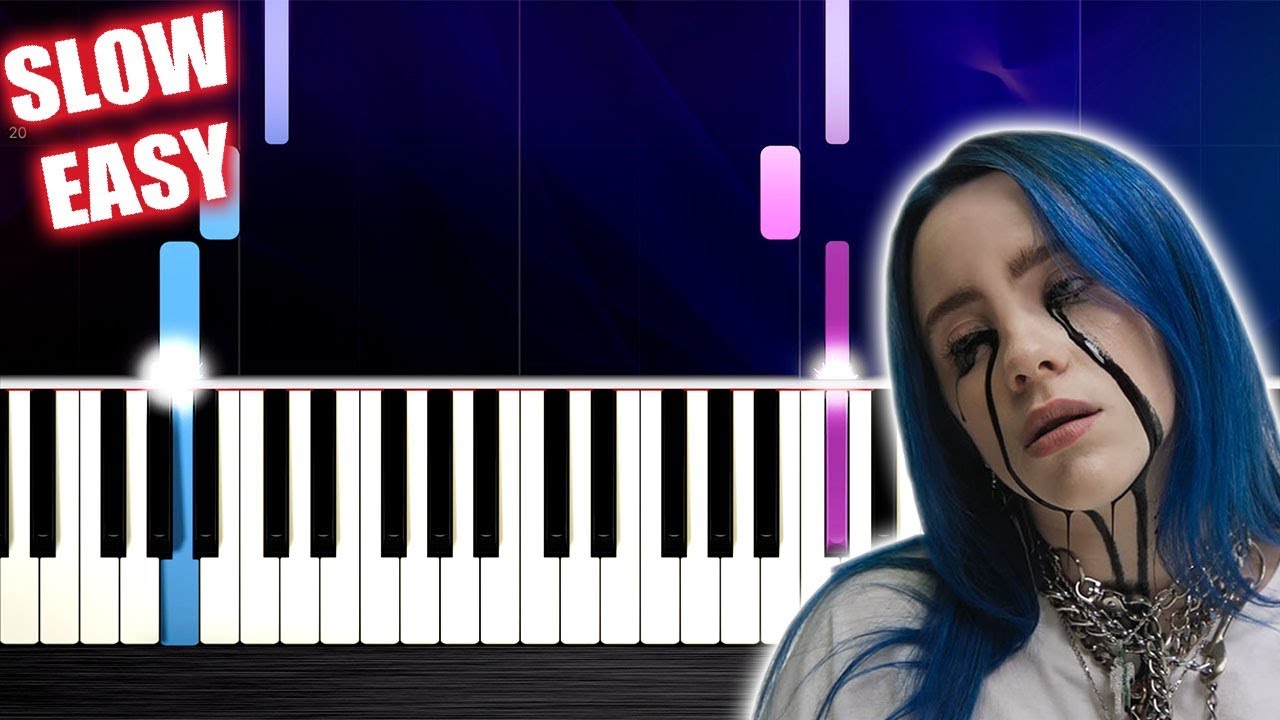 Billie Eilish - when the party's over - SLOW EASY Piano Tutorial by PlutaX