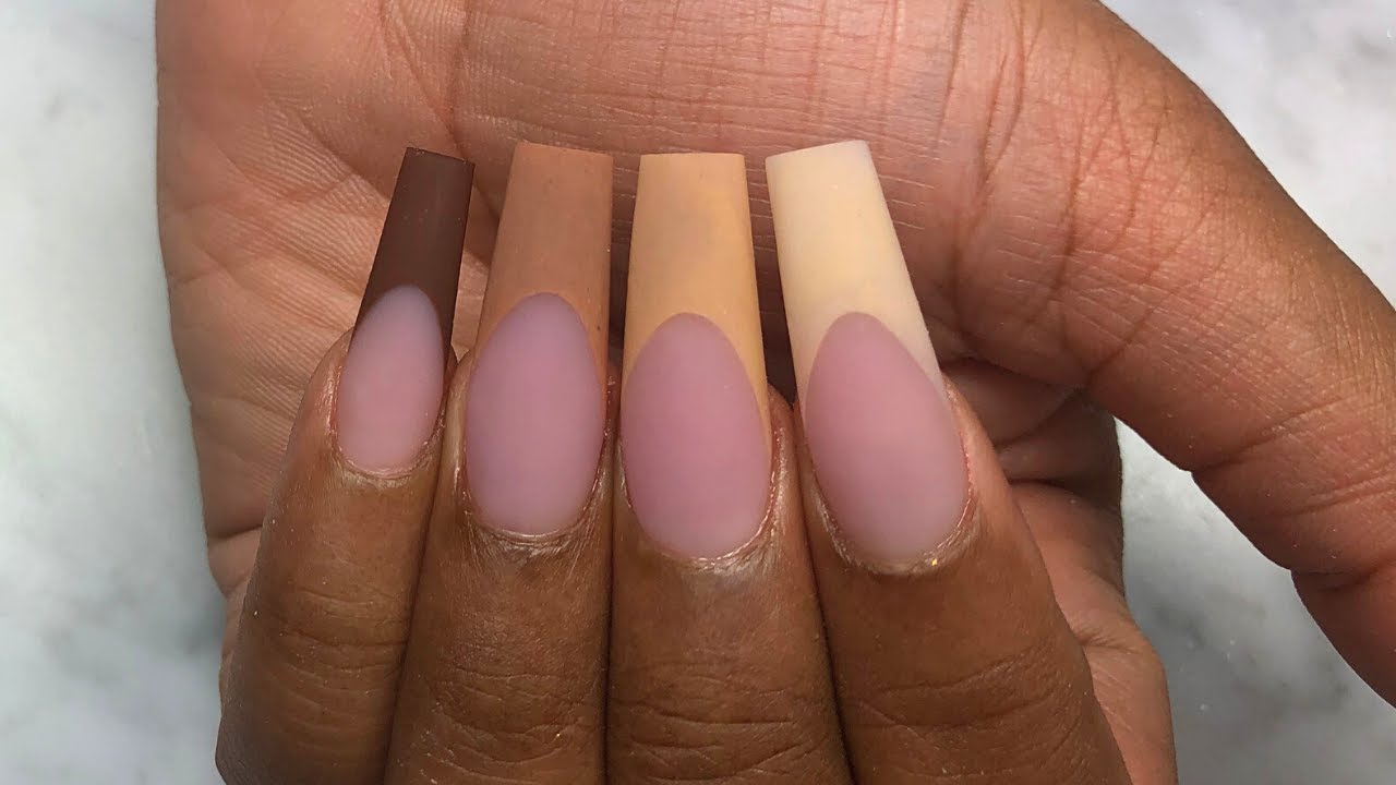 HOW TO: Matte French Shades Of Nude | Acrylic Nails Tutorial