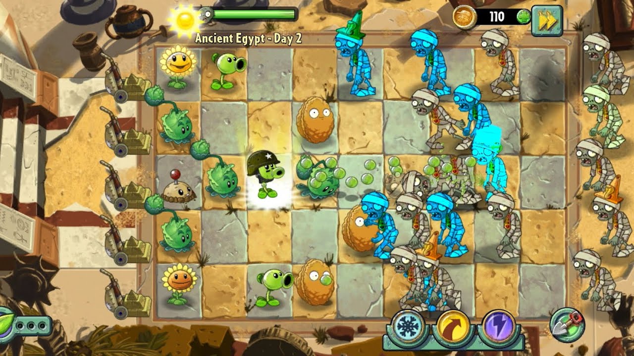 Plants vs Zombies 2 Sunflower, Wall nut, Cabbage Pult Level 1 & 2 Gameplay | PvZ2 Gameplay Part 1