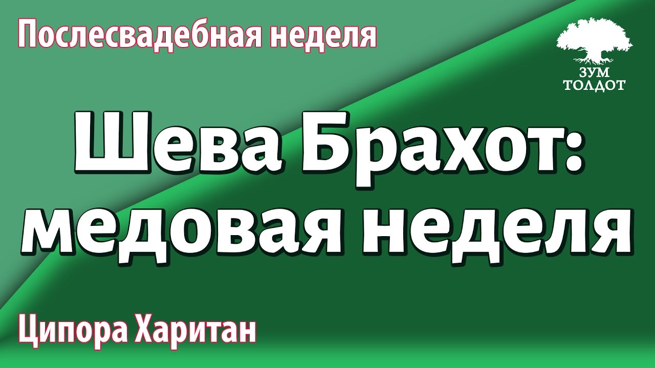 Урок для женщин. Шева Брахот: медовая неделя. Ципора Харитан