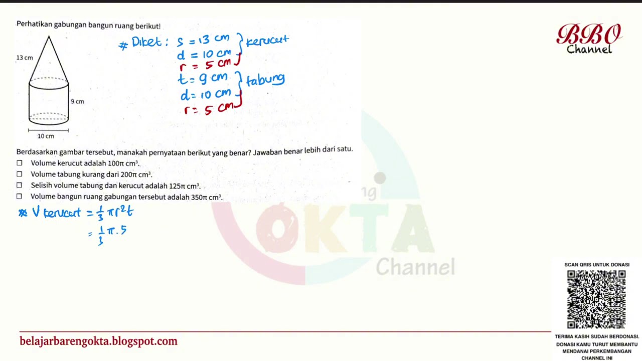How to Calculate Composite Volume: Cylinder and Cone | Geometry Tutorial