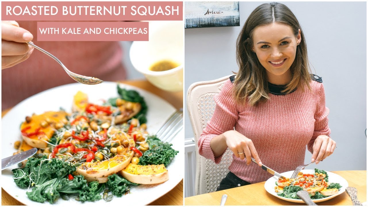 AUTUMN RECIPE | Roasted Squash with Kale and Chickpeas