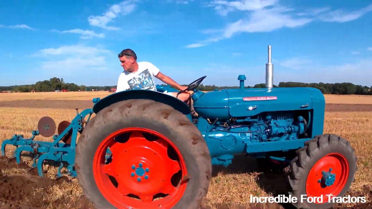 1962 Fordson Super Major 3.6 Litre 4-Cyl Diesel 4WD Tractor (54HP) with Plough