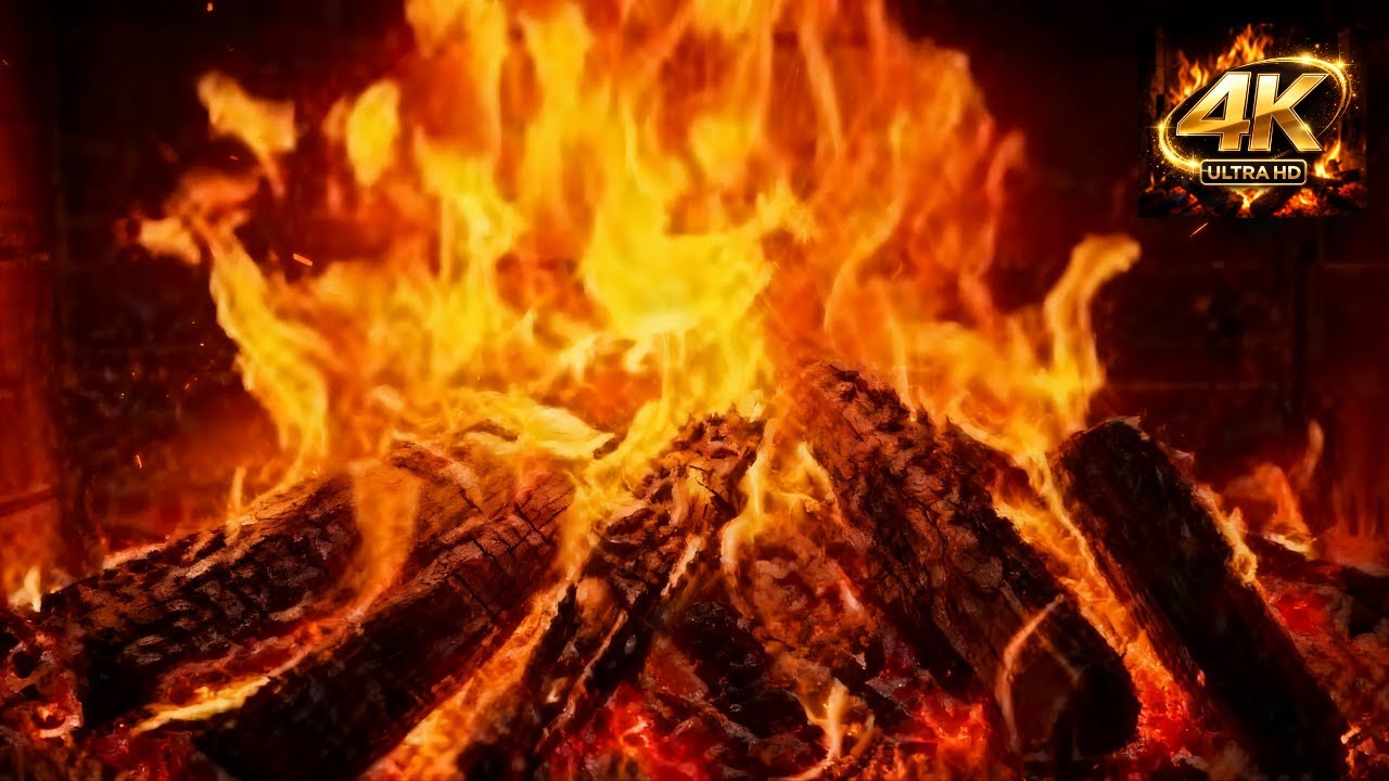 Cozy Fireplace Night with Piano Music for Sleep, Study, Relaxing Background and Calm Focus