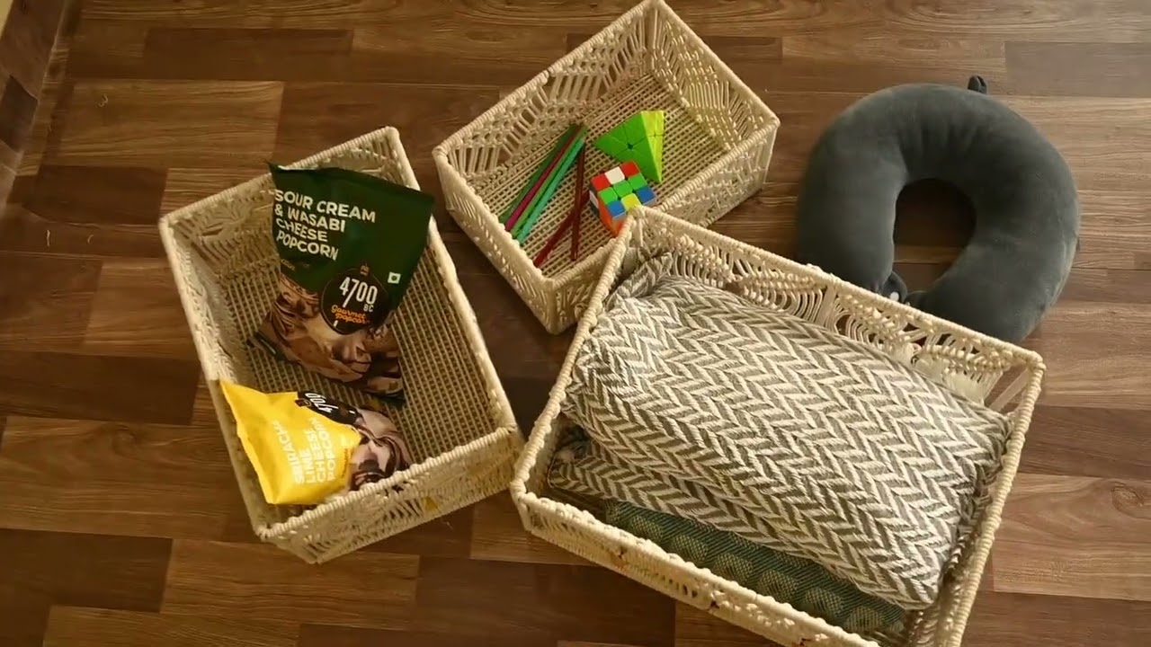 Macram&eacute; Rectangular Storage Basket