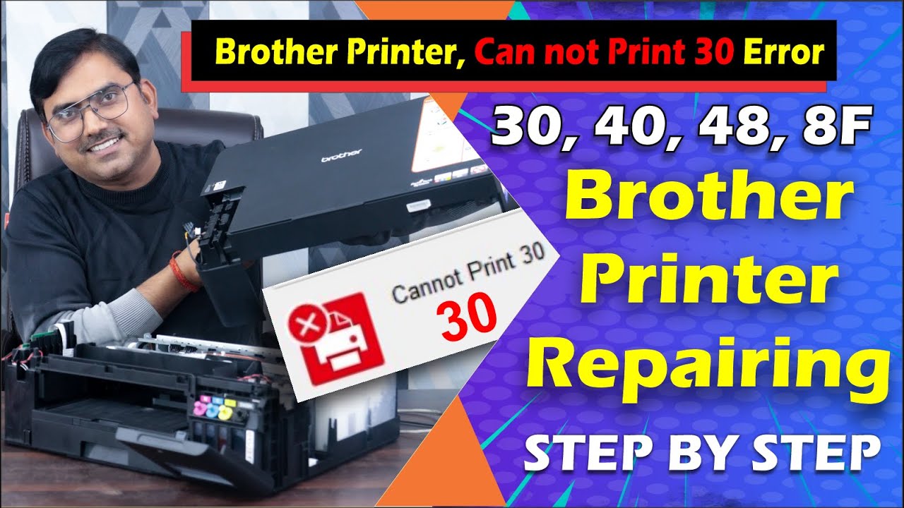 Brother Printer 220 red light blinking Cannot Print 30 Kaise Theek Karen Cannot Print 30, 40, 48, 8f